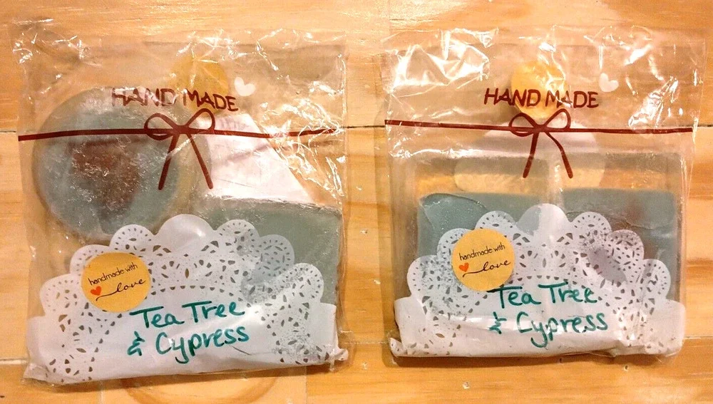 Tea Tree & Cypress Home Crafted Essential Oil Soap! Cleansing Soaps Natural 2 Pk